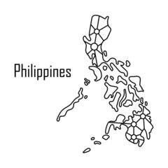 Philippines map icon, vector illustration in black isolated on white background.