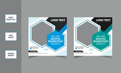 Fototapeta premium Digital Marketing Social Media Post Design