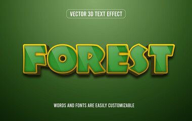 Forest green 3d editable text effect style