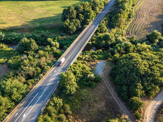 aerial view of highway