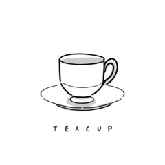 simple icon of tea cup. Vector sketch illustration infographics isolated on white background for cafe, restaurant sign, display, menu and card. 