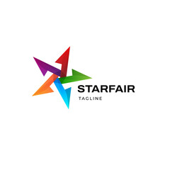 Vibrant Colorful Star Logo Design Template
