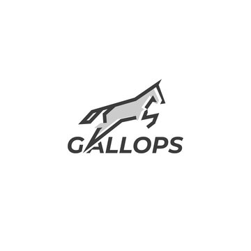Simple Monogram Horse Jumping Logo design