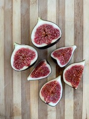 fresh figs on a wooden background