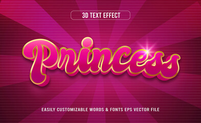Princess violet golden 3d editable text effect
