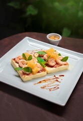 cheese and shrimp plate, gourmet food, gastronomic variety of Brazil