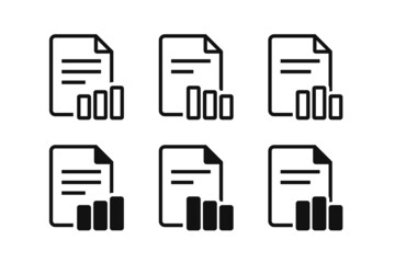 File document with bar grapgh. Analysis and statistics data. Illustration vector