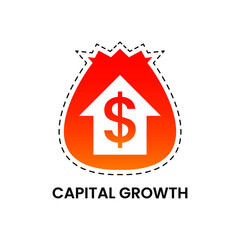 Capital growth finance investment web banner design vector