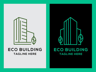 Eco Building Real Estate Logo Set Icon Design Template.Green,