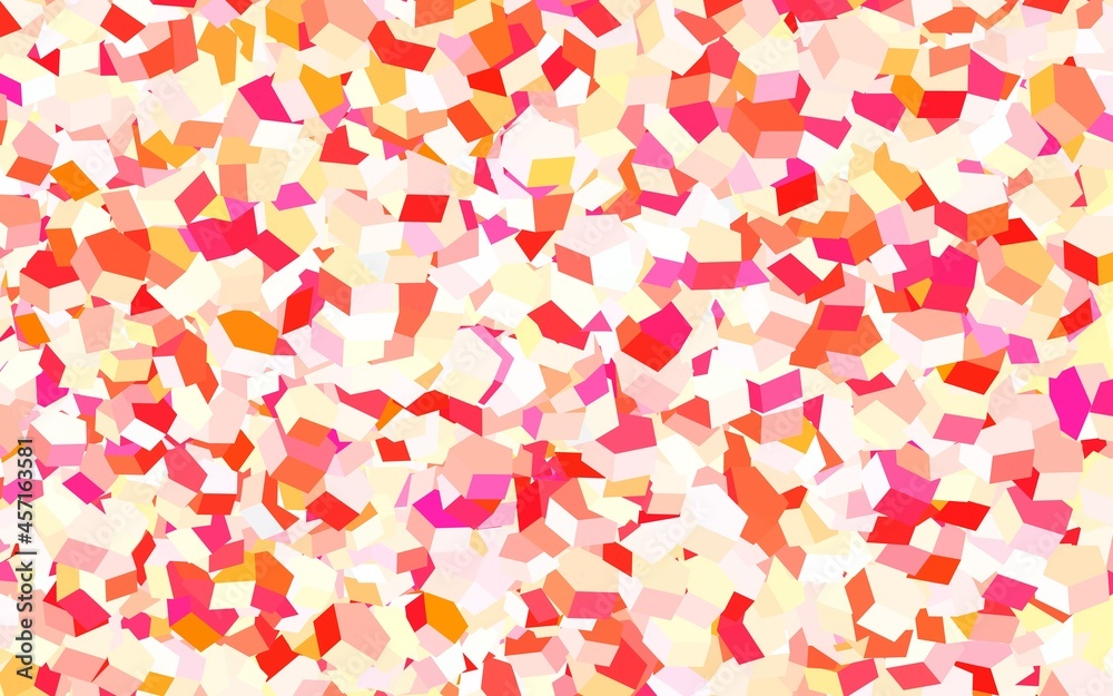 Wall mural light red, yellow vector texture with colorful hexagons.