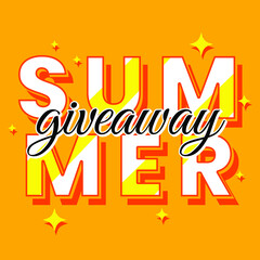Summer giveaway contest web banner template design vector