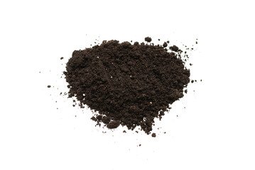 Black land for plant isolated on white background.