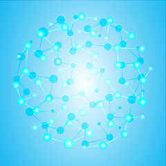 Abstract connecting dots and lines. Connection science background. Vector illustration