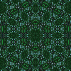 Vibrant green kaleidoscope pattern