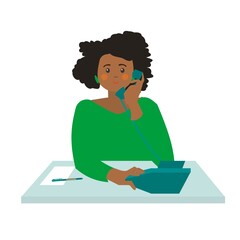 Businesswoman talking on the phone in the office