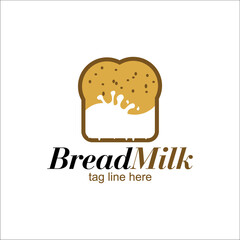 bread milk design logo vector 