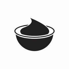 Sour cream bowl. Simple modern icon design illustration