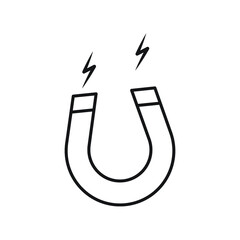 magnet and magnetism line art
