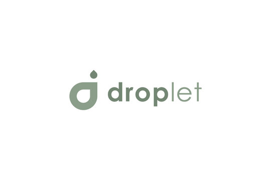 Simple Oil Drop Logo. Green Initial Letter D with Waterdrop Combination isolated on White Background. Flat Vector Logo Design Template Element for Nature and Branding Logos.