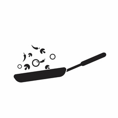 Frying pan icon, logo isolated on white background