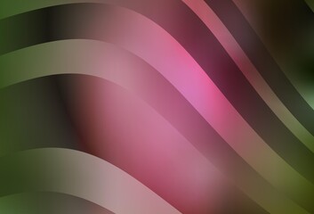 Light Green, Red vector backdrop with bent lines.