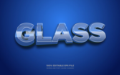 Glass 3D editable text style effect 