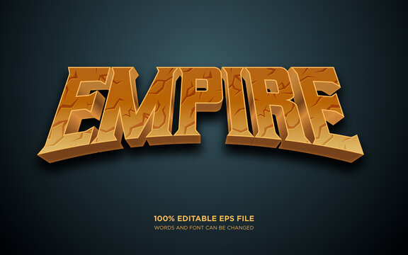 Empire 3D editable text style effect  