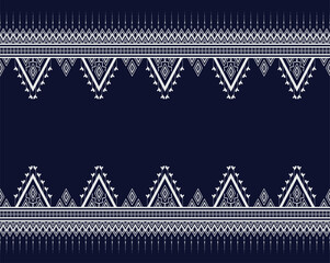 Beautiful Geometric ethnic texture embroidery design with Dark Blue background design, skirt,wallpaper,clothing,wrapping,Batik,fabric,sheet, triangle shapes Vector, illustration design design.eps
