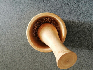 mortar with pestle