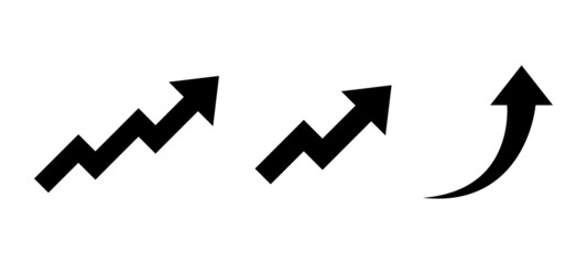 Rising arrow set. Arrows going up - collection of vector elements