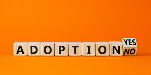 Adoption symbol. Turned a wooden cube and changed words 'adoption no' to 'adoption yes'. Beautiful...