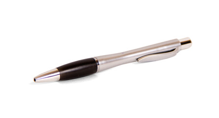 Silver pen isolated on a white background	