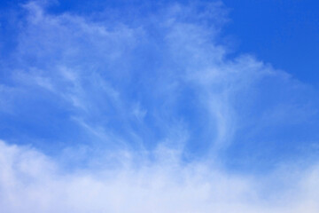 Blue sky with clouds close-up