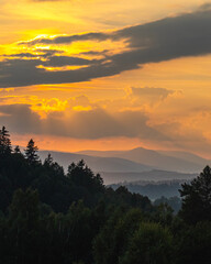 sunset in the mountains