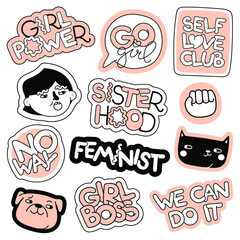 Femenist vector design. Art for posters, stickers, embroidery, badges, pins and clothing