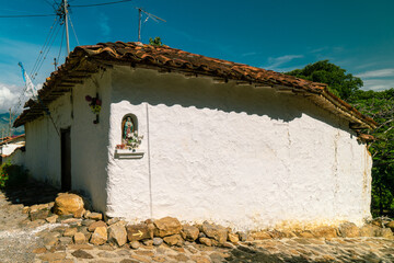 Old historical ancient hiking road way "El Camino Real" in Guane, Santander, Colombia