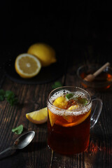 Black tea with lemon and honey