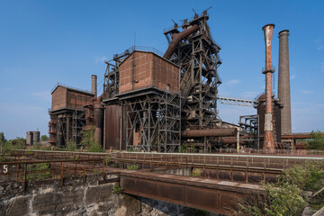 Fototapeta na wymiar abandoned blast furnace building