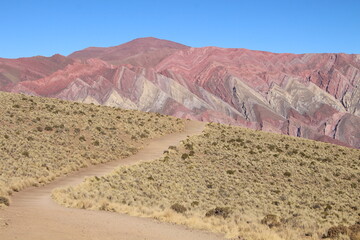 mountain full of colors in northwestern Argentina, natural wonder, world heritage site