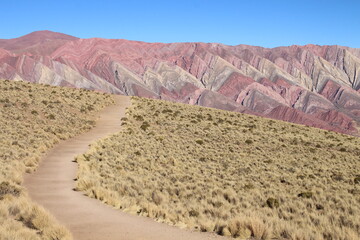 mountain full of colors in northwestern Argentina, natural wonder, world heritage site