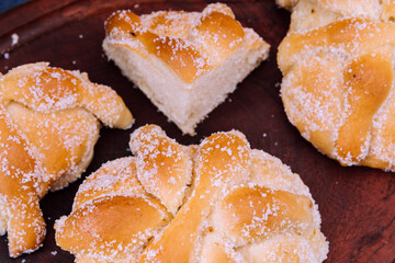 tradicional pan dulce mexicano llamado Pan de Muerto
