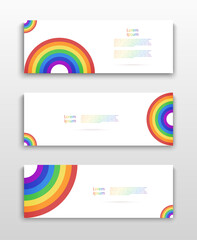 Set of Vector flyer templates with rainbow