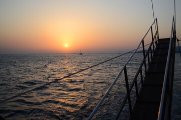 
Boat ladder for jumping into the sea