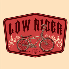 vector of low rider bike vintage badge design