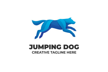 Jumping Dog Gradient Logo Business