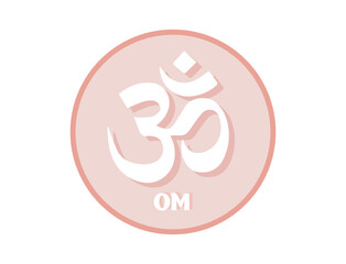Om symbol of Hinduism. Religious sign of Buddhism.