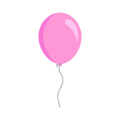 Pink balloon. Flat style. Illustrations.
