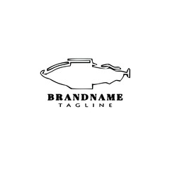 dirigible logo cartoon icon design template black isolated vector cute