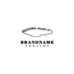 dirigible logo cartoon icon design template black isolated vector illustration