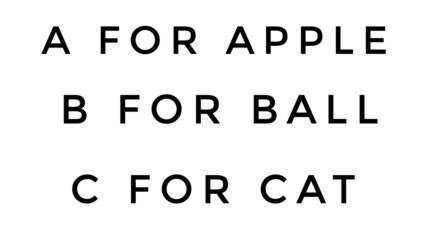 Kids alphabet learning concept for online project